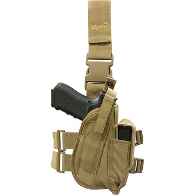 Kabura pistoletowa TACTICAL na udzie COYOTE