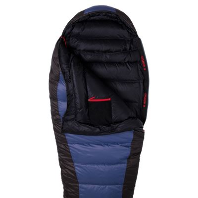 Śpiwór puchowy VIKING 600 BLUE-BLACK rozmiar 195cm LEWY