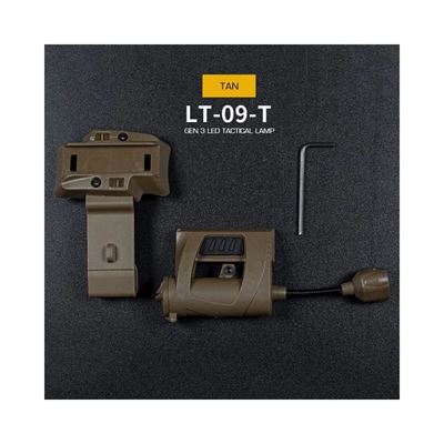 Latarka WST do kasku MPLS 3 kolory + IR LED PÍSKOVÁ