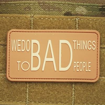 Patch WE DO BAD THINGS plastik DESERT