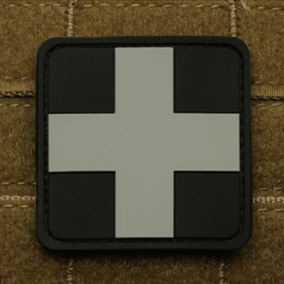 Plastikowa naszywka MEDIC na rzep BLACK/GRAY