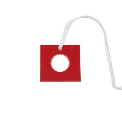 Stempel sortujący czerwony kwadratowy z otworem nr 2 / 50 szt