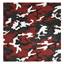 Szal 55 x 55 cm CZERWONY RED CAMO